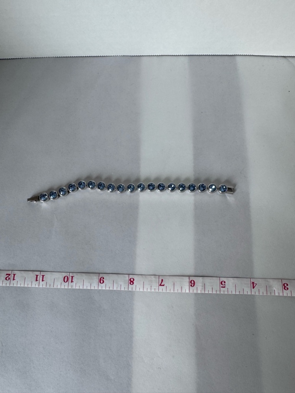 Touchstone Crystal by Swarovski - Blue & Silver Tennis Bracelet